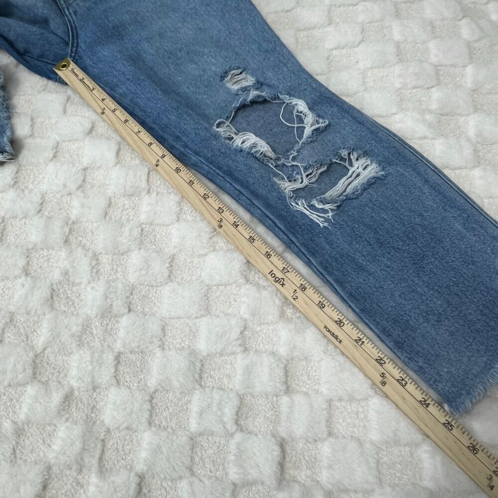 Flying Monkey Distressed Straight Leg Jeans Womens 28 Cropped Raw Hem Ripped - Picture 7 of 11